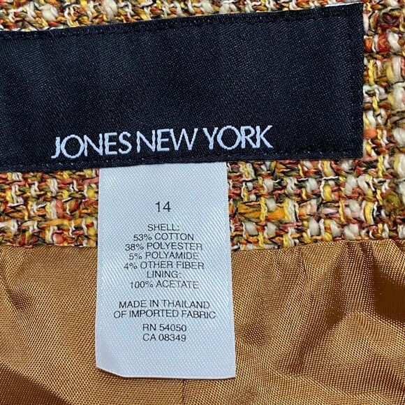 Jones New York Womens Boucle Tweed Blazer | 14 | Orange | Button Up | Vented - Picture 4 of 10